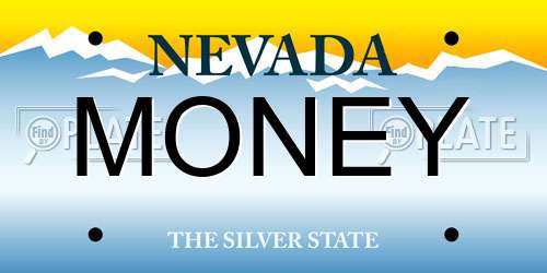 MONEY Nevada License Plate