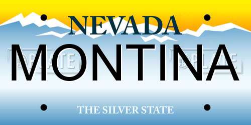 MONTINA Nevada License Plate