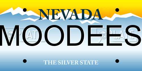 MOODEES Nevada License Plate