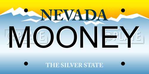 MOONEY Nevada License Plate