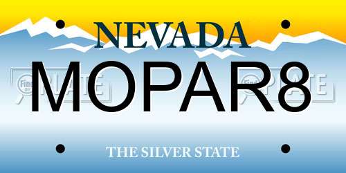 MOPAR8 Nevada License Plate