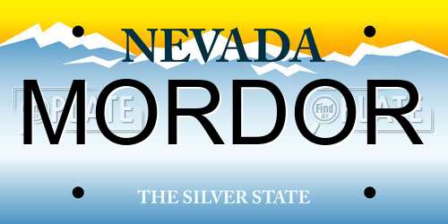 MORDOR Nevada License Plate