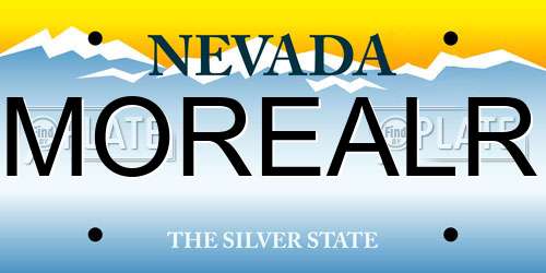 MOREALR Nevada License Plate