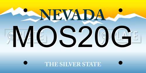 MOS20G Nevada License Plate