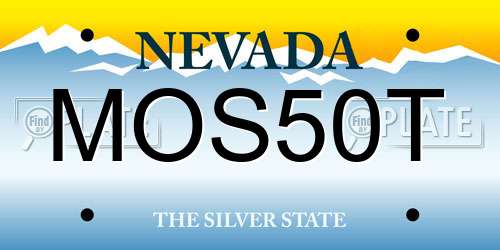 MOS50T Nevada License Plate