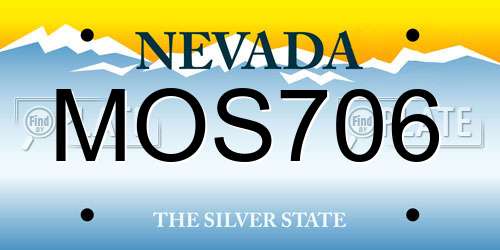 MOS706 Nevada License Plate