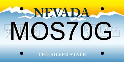 MOS70G Nevada License Plate