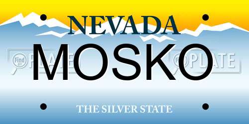 MOSKO Nevada License Plate