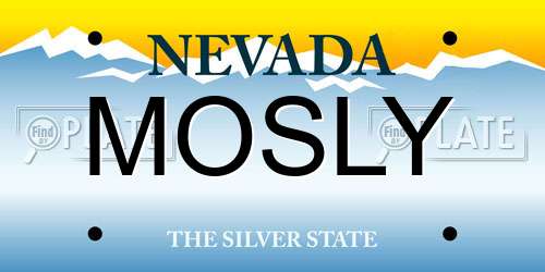MOSLY Nevada License Plate