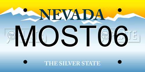 MOST06 Nevada License Plate
