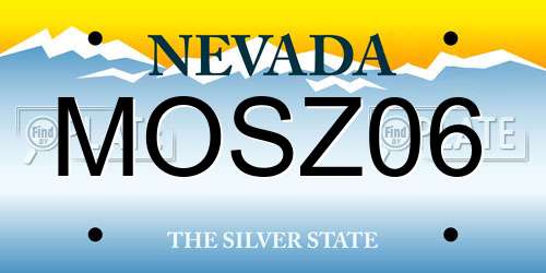 MOSZ06 Nevada License Plate