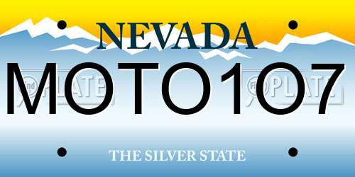 MOTO1O7 Nevada License Plate