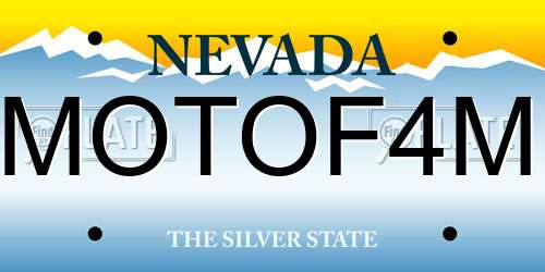 MOTOF4M Nevada License Plate