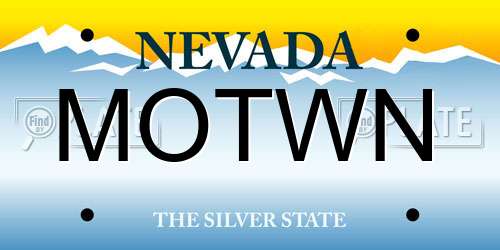 MOTWN Nevada License Plate