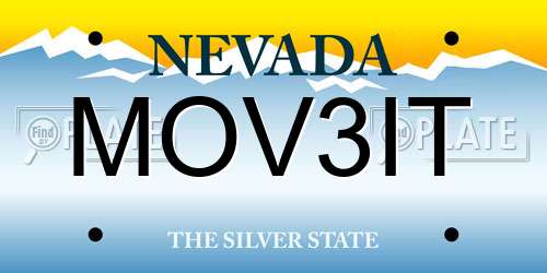 MOV3IT Nevada License Plate