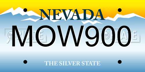 MOW900 Nevada License Plate
