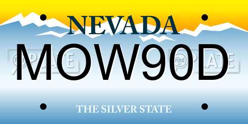 MOW90D Nevada License Plate