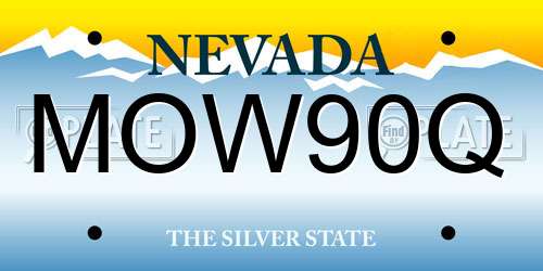 MOW90Q Nevada License Plate