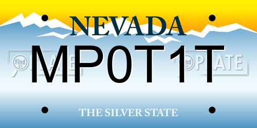 MP0T1T Nevada License Plate
