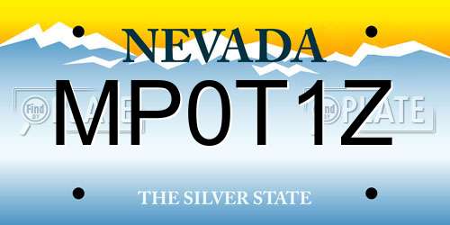 MP0T1Z Nevada License Plate