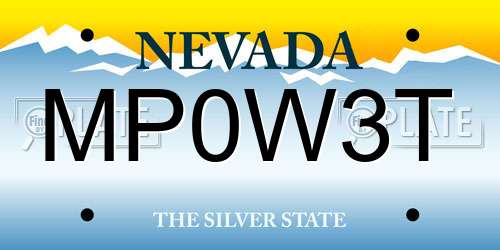 MP0W3T Nevada License Plate