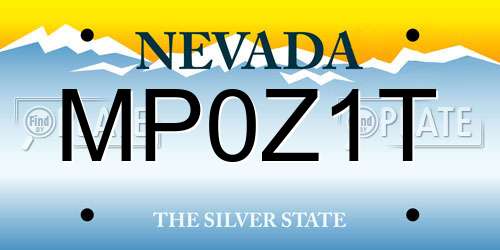 MP0Z1T Nevada License Plate