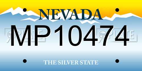 MP10474 Nevada License Plate