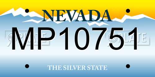 MP10751 Nevada License Plate