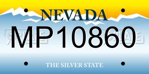 MP10860 Nevada License Plate