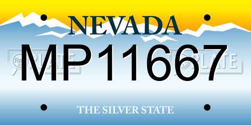 MP11667 Nevada License Plate