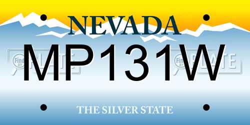 MP131W Nevada License Plate