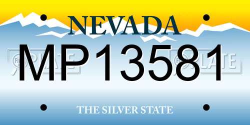 MP13581 Nevada License Plate