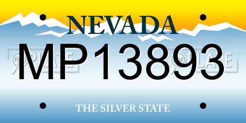 MP13893 Nevada License Plate