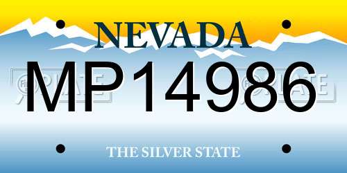 MP14986 Nevada License Plate