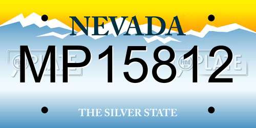 MP15812 Nevada License Plate