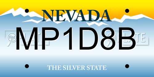 MP1D8B Nevada License Plate