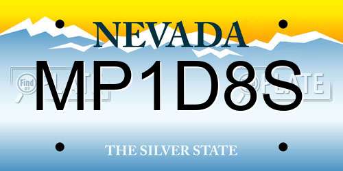 MP1D8S Nevada License Plate