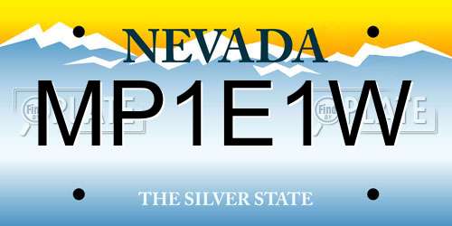 MP1E1W Nevada License Plate