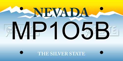 MP1O5B Nevada License Plate