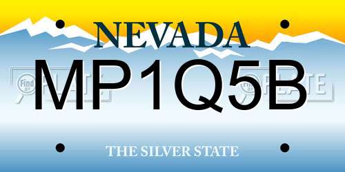 MP1Q5B Nevada License Plate