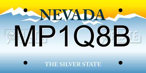 MP1Q8B Nevada License Plate