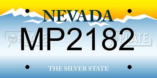 MP2182 Nevada License Plate