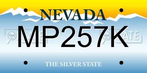 MP257K Nevada License Plate