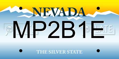 MP2B1E Nevada License Plate
