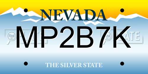 MP2B7K Nevada License Plate
