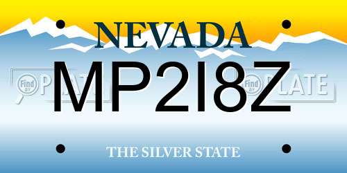 MP2I8Z Nevada License Plate