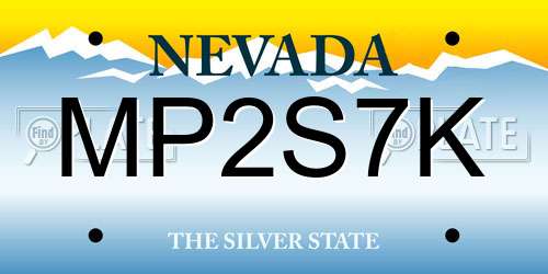 MP2S7K Nevada License Plate