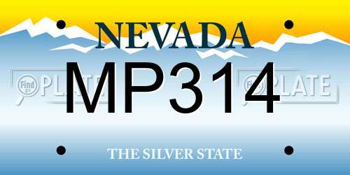 MP314 Nevada License Plate