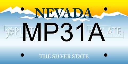 MP31A Nevada License Plate