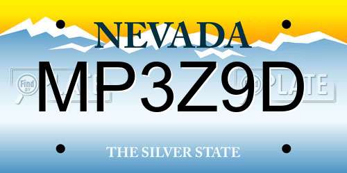 MP3Z9D Nevada License Plate